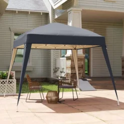 Sale Rootz Pavilion Replacement Roof - Garden Tent Cover - Tarpaulin Canopy - UPF50+ Protection - 3x3m Base, 2.4x2.4m Top - Grey Oxford Fabric Tält & Lusthus