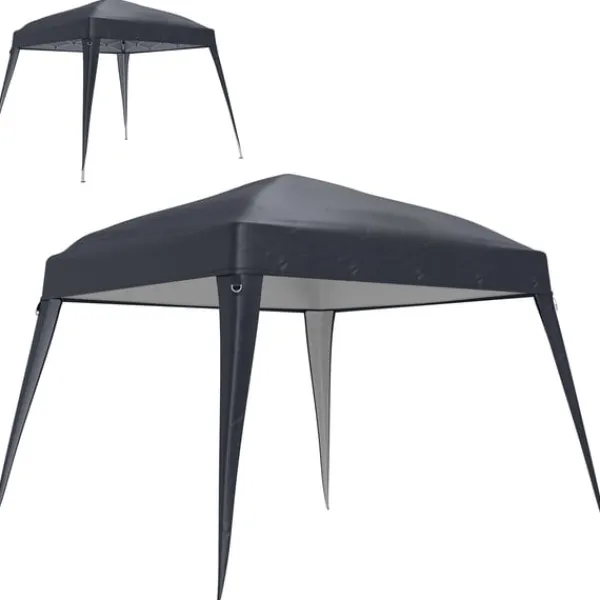 Sale Rootz Pavilion Replacement Roof - Garden Tent Cover - Tarpaulin Canopy - UPF50+ Protection - 3x3m Base, 2.4x2.4m Top - Grey Oxford Fabric Tält & Lusthus