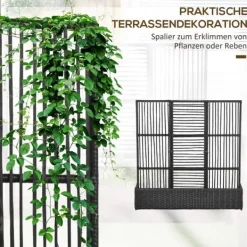 Discount Rootz Plant Kruka - Blomlåda - Planteringskärl med spaljé - Väderbeständig PE-harts och stål - 103cm x 103cm x 29cm - Enkel montering - Snygg & funkti | CDON Krukor & Växtbehållare