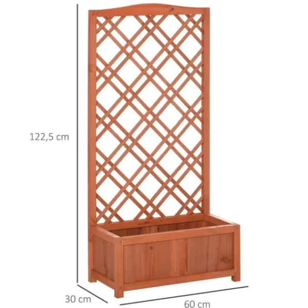 Online Rootz Planteringslåda - Upphöjd säng - Blomsterställ - Granträ - Gul - 60 x 30 x 122,5 cm Valvbågar, Spaljéer, Bersåer & Pergolor