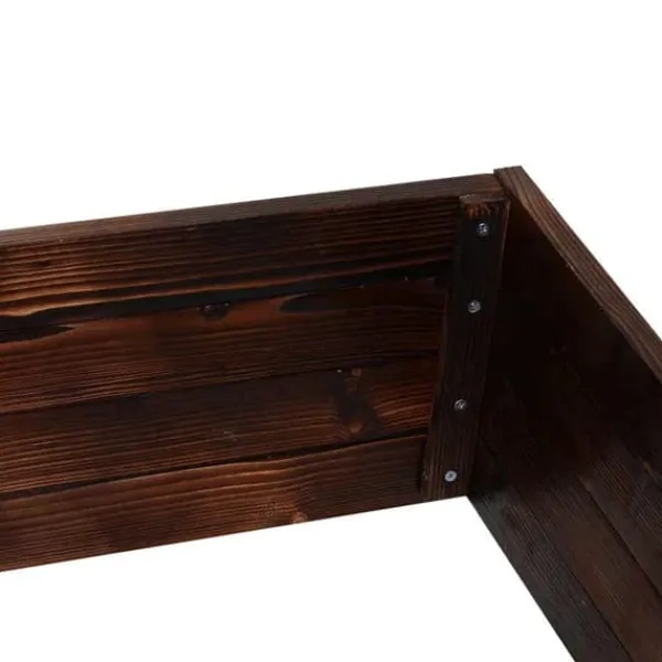 Rootz Raised Bed - Plant Box - Vegetable Bed - Herb Bed - Solid Wood - Dark Brown - 60 x 60 x 23 cm