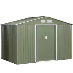 New Rootz Trädgårdsbod - Verktygsskjul - Korrugerat stål - Ljusgrön - 2,77 x 1,95 x 1,92 cm Skjul, Garage & Carports