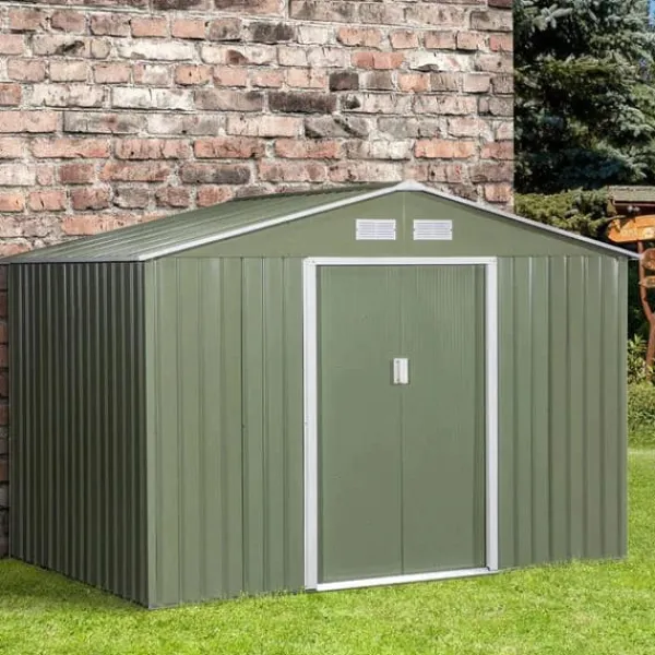 New Rootz Trädgårdsbod - Verktygsskjul - Korrugerat stål - Ljusgrön - 2,77 x 1,95 x 1,92 cm Skjul, Garage & Carports