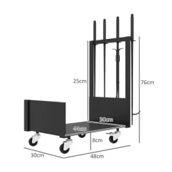 Discount Rootz Vedförvaringsställ - Vedställ - Vedhållare - Metallkonstruktion - 48cm x 30cm x 76cm Tillbehör Till Vedeldade Kaminer & Öppna Spisar
