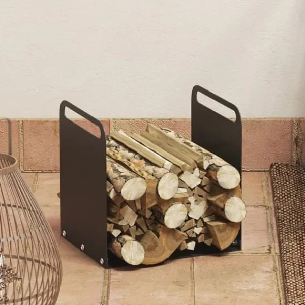 Sale Rootz Vedställ - Vedhållare - Vedförvaring - Bekväma topphandtag - Pulverlackerat stål - 36,5 cm x 30 cm x 36 cm Tillbehör Till Vedeldade Kaminer & Öppna Spisar