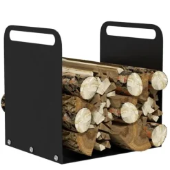 Sale Rootz Vedställ - Vedhållare - Vedförvaring - Bekväma topphandtag - Pulverlackerat stål - 36,5 cm x 30 cm x 36 cm Tillbehör Till Vedeldade Kaminer & Öppna Spisar