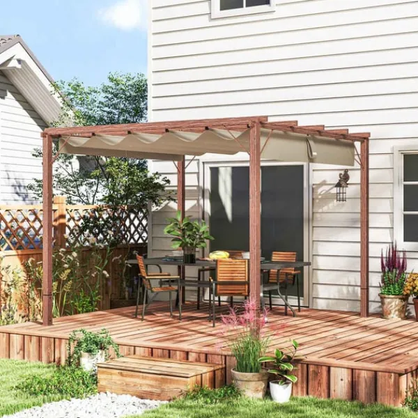New Rootz 3x3 M Garden Pergola - Terrace Canopy - Patio Cover - UPF30+ Sun Protection - Aluminium Frame - 299x296x232 cm Valvbågar, Spaljéer, Bersåer & Pergolor