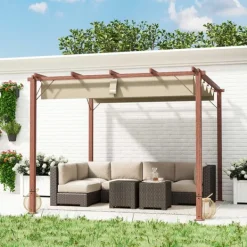 New Rootz 3x3 M Garden Pergola - Terrace Canopy - Patio Cover - UPF30+ Sun Protection - Aluminium Frame - 299x296x232 cm Valvbågar, Spaljéer, Bersåer & Pergolor