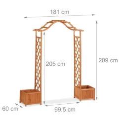 Rosbåge, 209x181x60 cm, Orange, Trä Valvbågar, Spaljéer, Bersåer & Pergolor