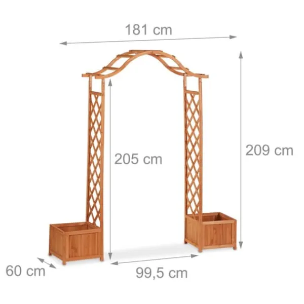 Rosbåge, 209x181x60 cm, Orange, Trä Valvbågar, Spaljéer, Bersåer & Pergolor