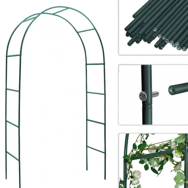 Sale Rosenbåge i grön metall 240 x 140cm Krukor & Växtbehållare