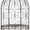 Rosie Half Gazebo with Bench - Bronze Metal Garden Trellis Arbour - 178cm Height
