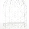 New Rosie Half Gazebo with Bench - Antique White Metal Garden Trellis Pavilion Valvbågar, Spaljéer, Bersåer & Pergolor