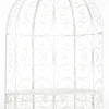 New Rosie White Metal Half Gazebo with Bench - Garden Trellis Pavilion for Climbing Plants, 178cm H x 120cm W Valvbågar, Spaljéer, Bersåer & Pergolor