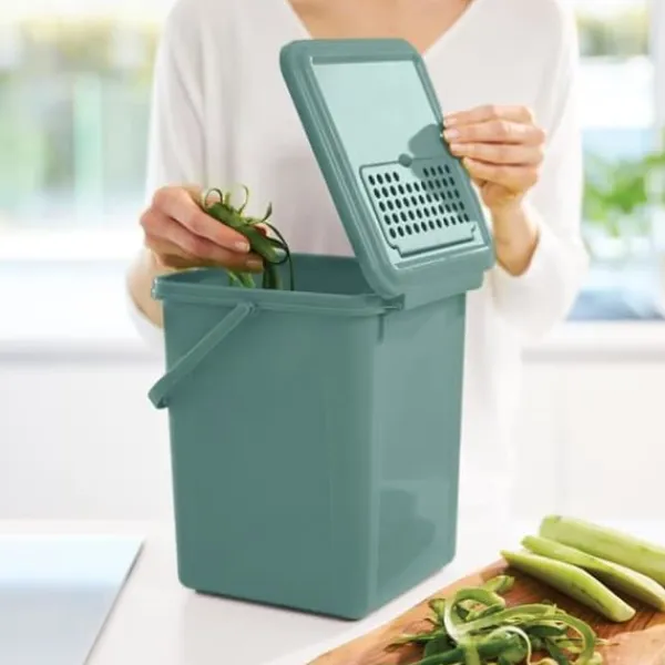 Rotho Bio 9L komposthink med kolfilter - Mörkgrön