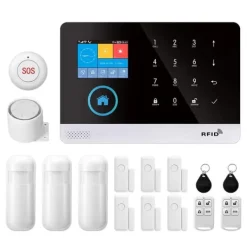 Outlet Rörelsedetektor med magnetisk sensor, Smart hem-integration, Förbättrad säkerhet,2G GSM Kit D, EU Kontakt Hemlarmsystem