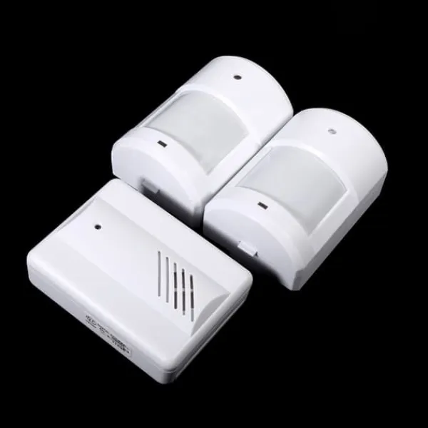 Rörelsesensor Trådlös Varning Säkert System Dörrklockalarm för Hemmet (1 Mottagare 2 Sändare)