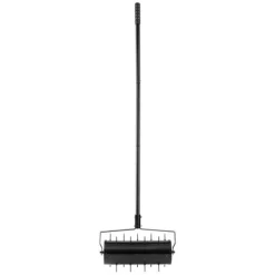Rullande Gräsmatta Aerator 18, Tungt Manuell, Svart, Hög hållbarhet, Optimal Gräshälsa