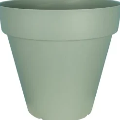 Rund blomkruka RIVIERA SOLEILLA - 100% återvinningsbar plast - D59 x H54 - Grön lera