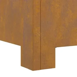 Rustik fyrkantig eldstad i väderbeständigt stål | Storlek: 60x60x30 cm | Färg: Stålgrå Öppna Spisar