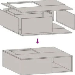 Clearance Rustik utomhus eldstad med vedförvaring - Väderbeständigt stål | Storlek: 100x100x30 cm Öppna Spisar