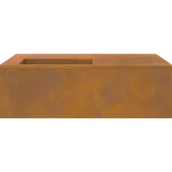 Clearance Rustik utomhus eldstad med vedförvaring - Väderbeständigt stål | Storlek: 100x100x30 cm Öppna Spisar