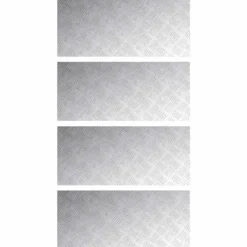 Best Rutmönstrade Plattor 4 pcs Silver 90 x 40 cm Aluminium Öppna Spisar