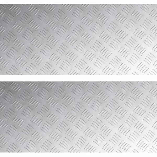 vidaXL Rutmönstrade Plattor 2 pcs Silver 90 x 40 cm Aluminium