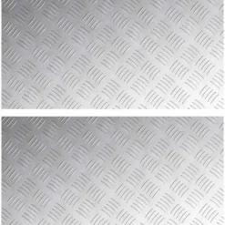 vidaXL Rutmönstrade Plattor 2 pcs Silver 80 x 40 cm Aluminium