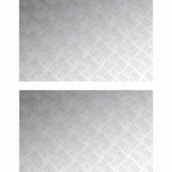 vidaXL Rutmönstrade Plattor 2 pcs Silver 80 x 50 cm Aluminium