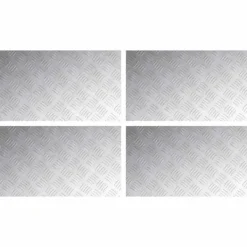 vidaXL Rutmönstrade Plattor 4 pcs Silver 70 x 40 cm Aluminium