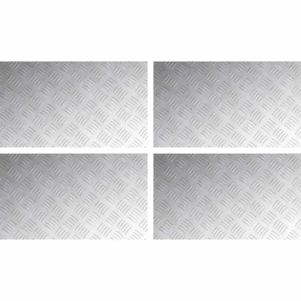 vidaXL Rutmönstrade Plattor 4 pcs Silver 70 x 40 cm Aluminium