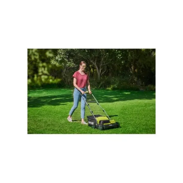 Ryobi - 18V Borstlös markör/luftare Ø 35 cm 2-i-1 - 2 litium + 18V 4,0 Ah batterier och laddare - RY18SFX35A-240