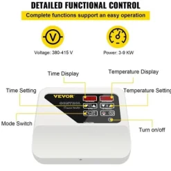 Sauna Kontroller - UKIKI - Modell 1 - 3 till 9 kW - Digitalskärm - Överhettningsskydd