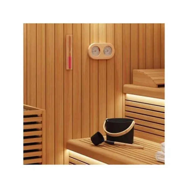 vidaXL Sauna tillbehörsset - - Svart - Aluminium och furu - 27x24x19 cm - Hink 7 L
