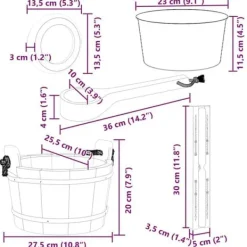 vidaXL Saunaaccessoarer - - Brun - Massivt furu och hampa - 4L spann - Slev