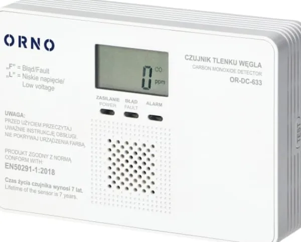 Sale Savio Orno batteridriven kolmonoxidsensor (kolmonoxid), 9V, 7 års livslängd, EN 50291-1:2018 Rök- & Koloxiddetektorer