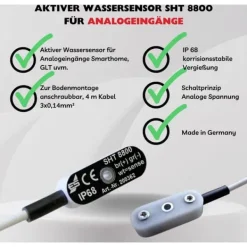 Outlet Schabus 200362 SHT 8800 Vattensensor för analoga ingångar Läckagedetektorer