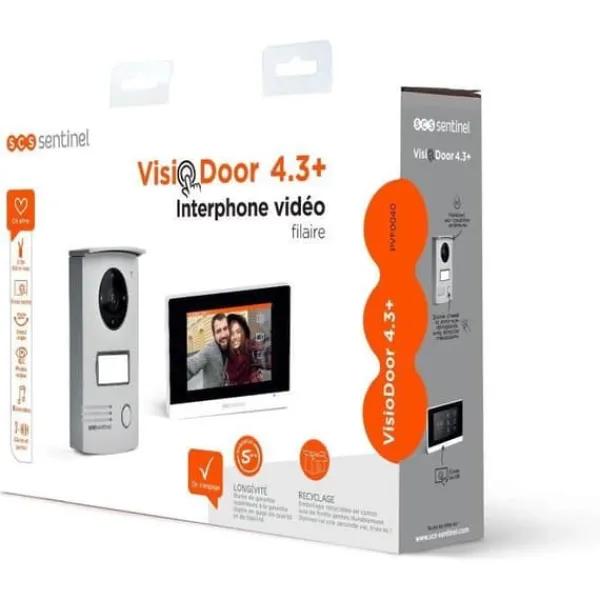 New SCS SENTINEL VisioDoor 4.3+ trådbunden videoporttelefon med 4.3 pekskärm och mörkerseende - 5 års garanti Säkerhetsmonitorer & Videokameror