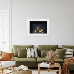 Outlet Serra bio-etanol väggkamin - Vit - stämningskamin - 1,5 KW värme Öppna Spisar