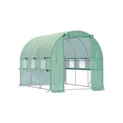 Clearance Serre tunnel - MUVOE - 2.95x2x2m - PE-film anti-UV - Struktur av rostfritt stål - 6 rullbar fönster Växthus