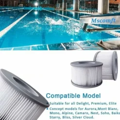 Clearance Set med 6 filter för uppblåsbara MSPA bubbelpooler, Ø106cm - 6 ersättningsfilterpatroner för uppblåsbara MSPA bubbelpooler Pool- & Spatillbehör