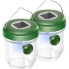 Online Set med 2 hängande utomhusgetingfällor med LED-ljus - Återanvändbara - För gård, terrass, trädgård Skadedjursfällor