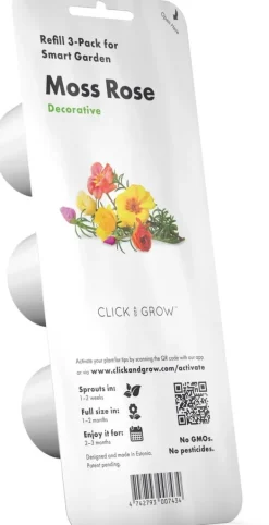 Best Set med 3 produkter. Click & Grow Smart Garden refill Moss Rose 3st Blommor