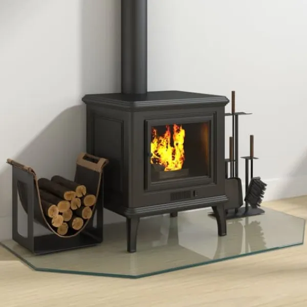 Hot Sexkantig glasskiva för öppen spis - Skyddande golvplatta | Storlek: 100x50 cm | Färg: Transparent Tillbehör Till Vedeldade Kaminer & Öppna Spisar