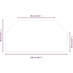 Hot Sexkantig glasskiva för öppen spis - Skyddande golvplatta | Storlek: 100x50 cm | Färg: Transparent Tillbehör Till Vedeldade Kaminer & Öppna Spisar