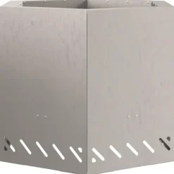 Sale Sexkantig rökfri eldstad i väderbeständigt stål | Storlek: 58x58x51 cm | Färg: Rustik Öppna Spisar