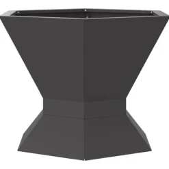 Hot Sexkantig utomhus eldstad i svart stål | Storlek: 50x50x40 cm | Hållbar och rostbeständig Öppna Spisar