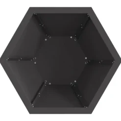 Hot Sexkantig utomhus eldstad i svart stål | Storlek: 50x50x40 cm | Hållbar och rostbeständig Öppna Spisar