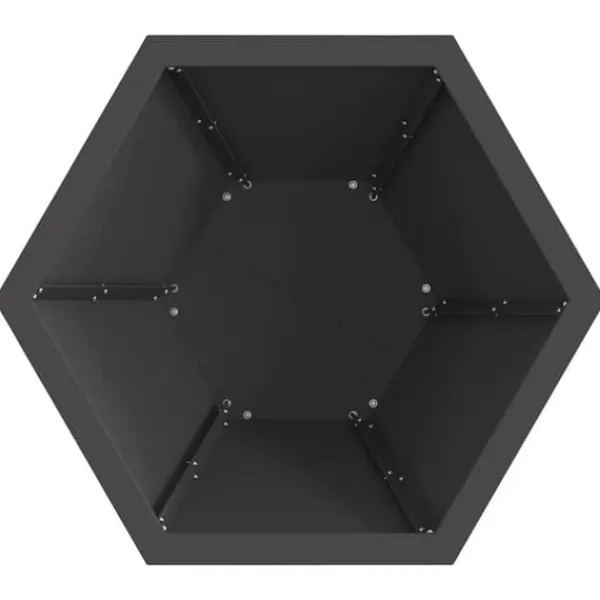 Hot Sexkantig utomhus eldstad i svart stål | Storlek: 50x50x40 cm | Hållbar och rostbeständig Öppna Spisar